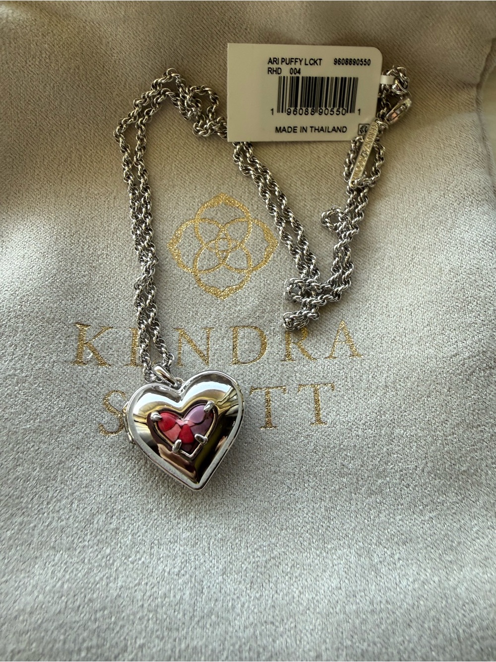 Kendra Scott Silver Ari Heart locket